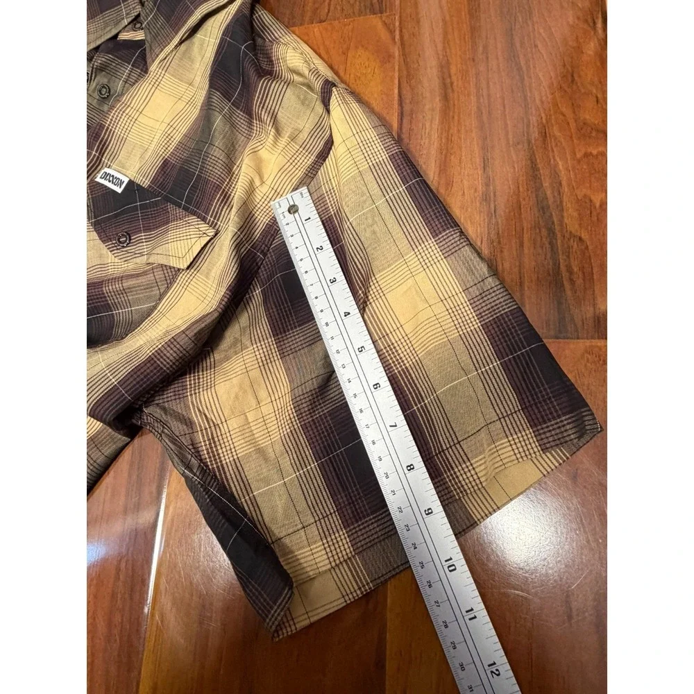 DIXXON Flannel Company The Alpha Mens XL Shirt Brown Plaid Bamboo Blend FS - Picture 5 of 6
